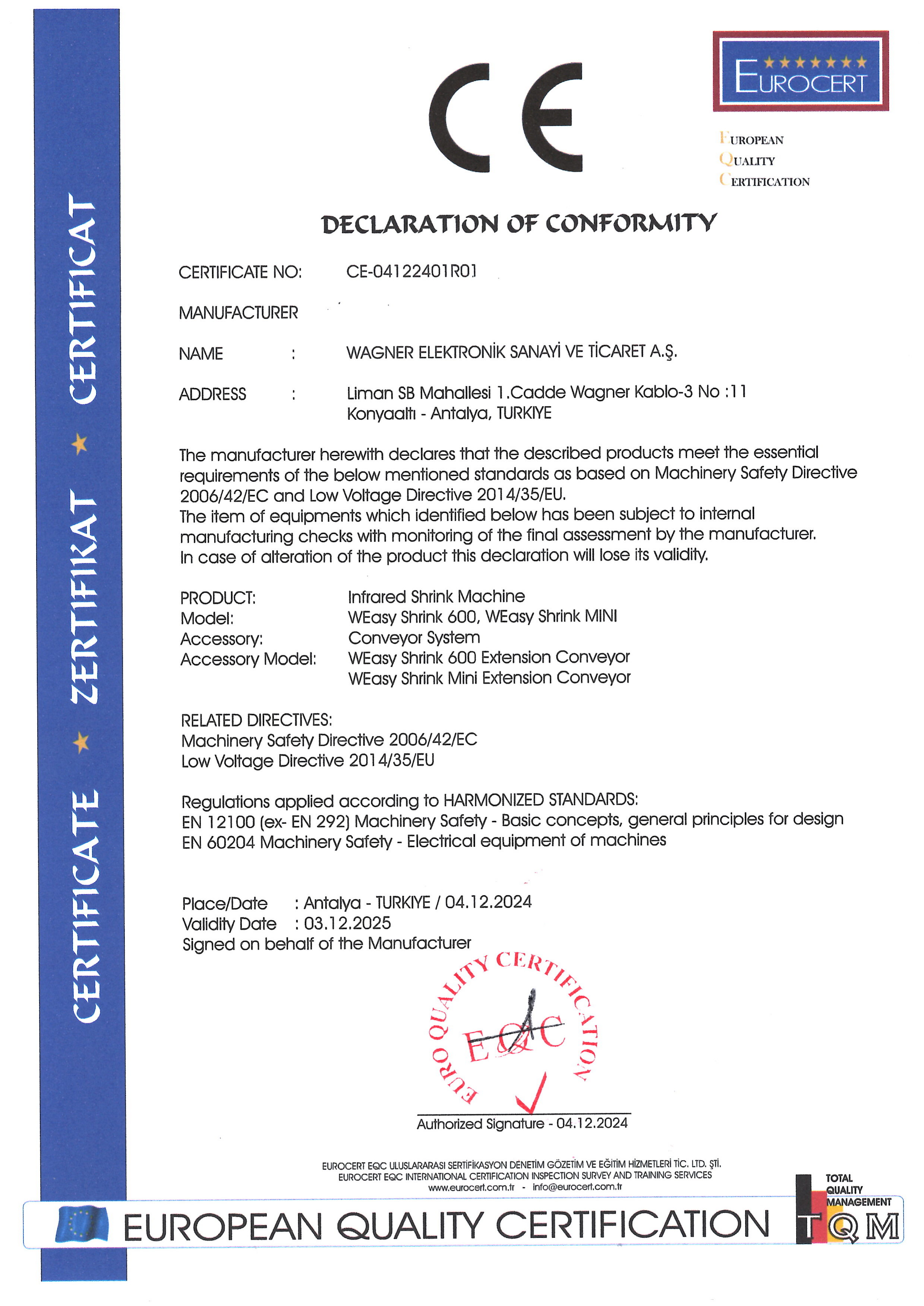 CE Certificate